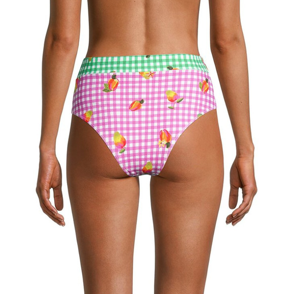 FARM RIO Swimsuit Womens XL Pink Green Mix Picnic Bikini Bottom High Rise NWT - Picture 3 of 10